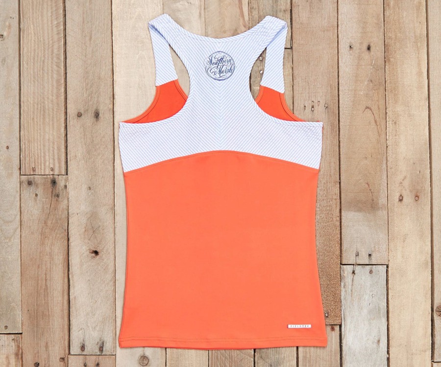 Women'S Southern Marsh Tanks | Fieldtec Racerback Yoga Tank Neon Coral