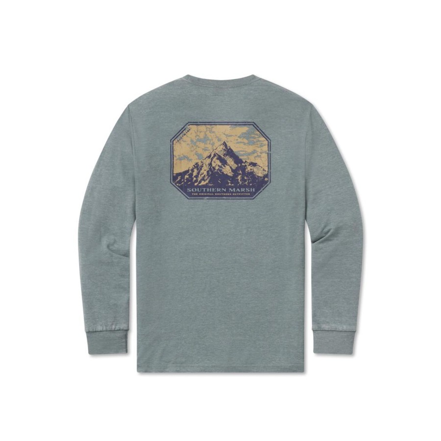Men'S Southern Marsh Seawash Long Sleeve Tees | Seawash Tee - High Altitude Hexagon - Long Sleeve