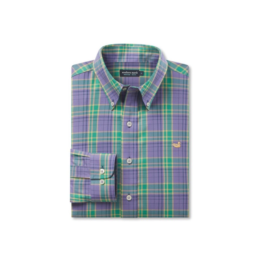 Men'S Southern Marsh Relaxed | Lexington Windowpane Dress Shirt