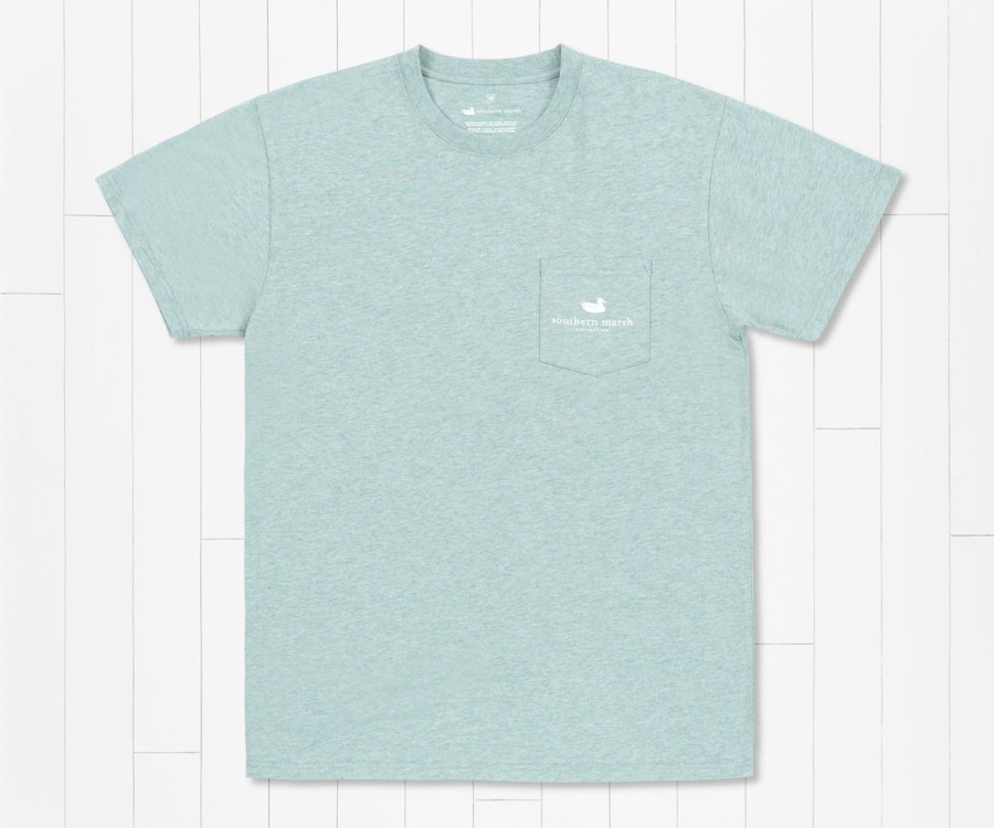 Men'S Southern Marsh Original Ss Tees | Impressions Tee | Flounder Washed Moss Blue