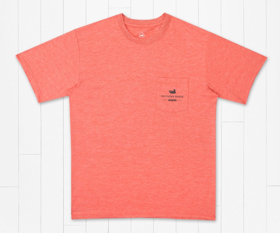 Men'S Southern Marsh Performance Tees | Fieldtec Heathered Tee - Deepsea