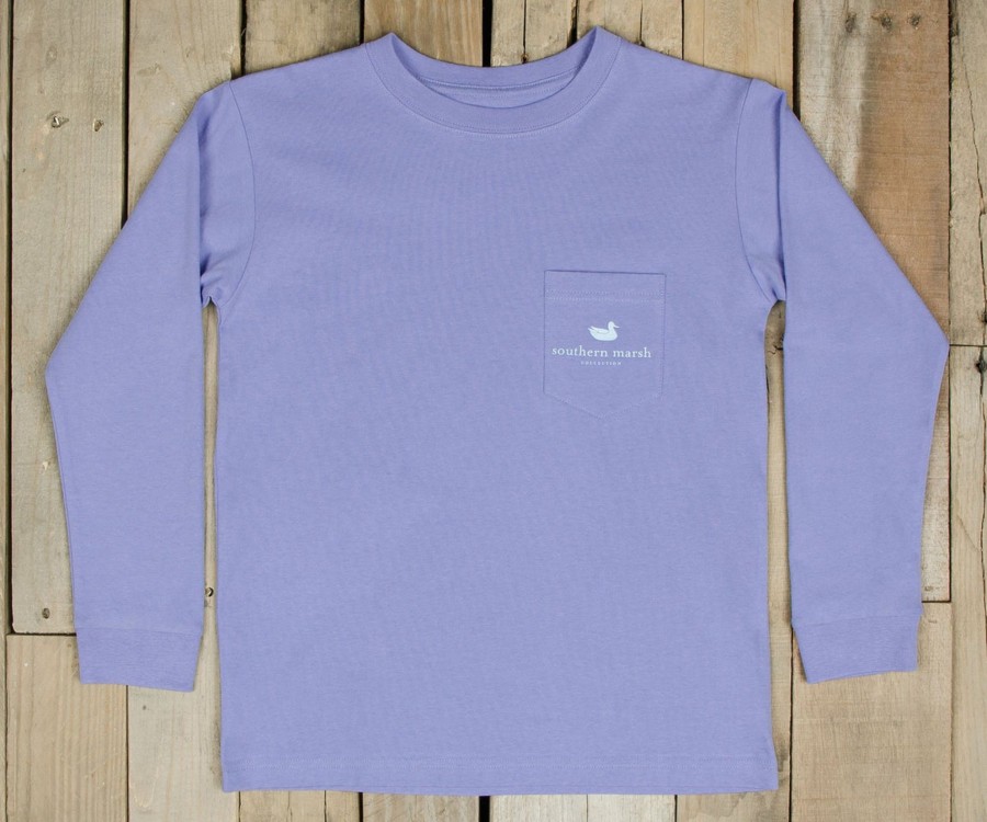 Youth Southern Marsh Original Long Sleeve Tees | Youth Outfitter Series Tee - 2 - Long Sleeve Lilac