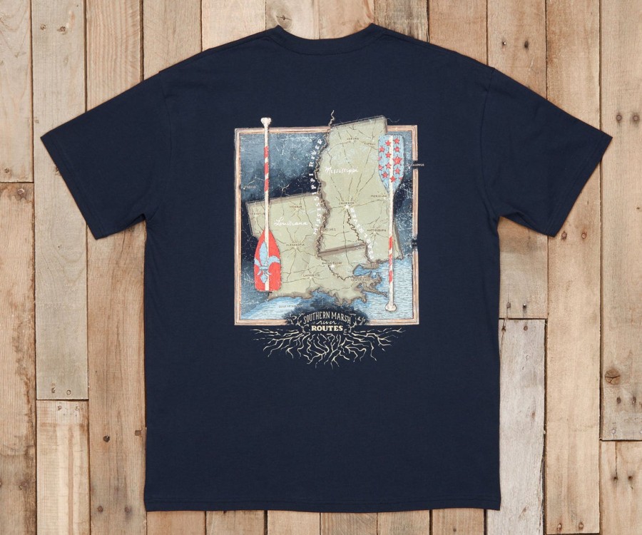 Women'S Southern Marsh Original Tees | River Route Collection Tee - Louisiana & Mississippi