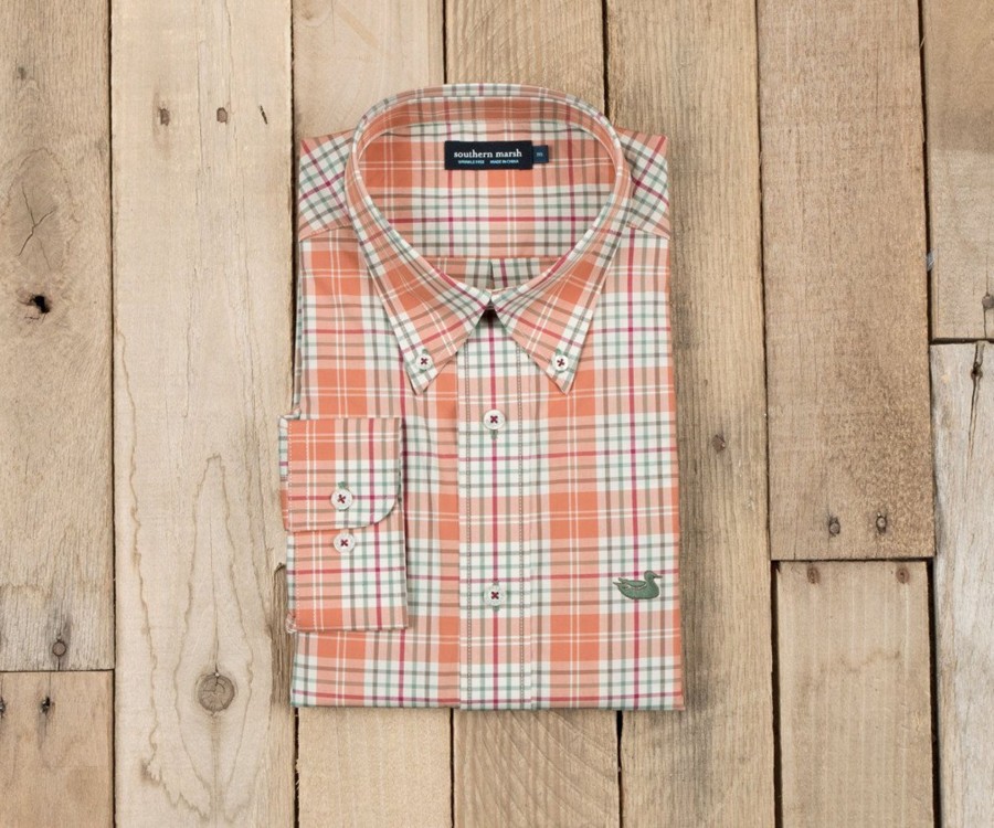 Men'S Southern Marsh Wrinkle-Free | Dobbs Check Dress Shirt