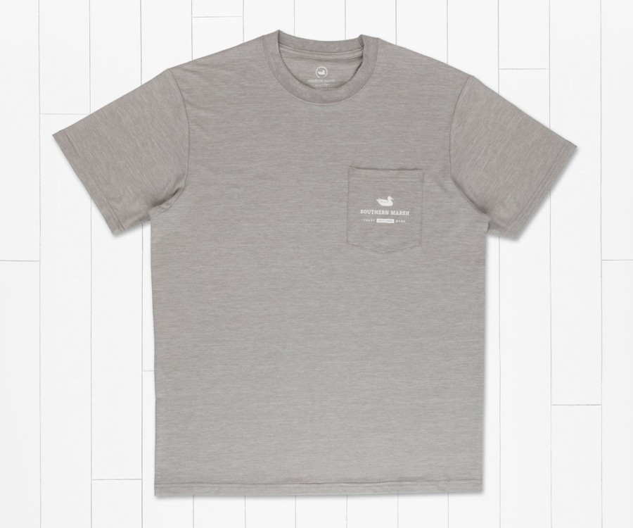 Men'S Southern Marsh Performance Tees | Fieldtec Heathered Tee - Swordfish