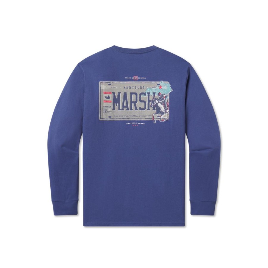 Men'S Southern Marsh Original Ls Tees | Backroads Collection Tee | Kentucky | Long Sleeve Bluestone